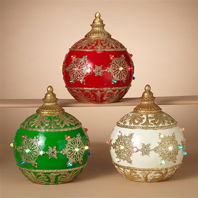 GERSON 14''H B/O JUMBO ORNAMENTS (SET 0F 3)