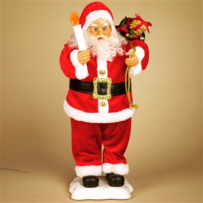 STERLING 24'' A/C ANIMATED SANTA HOLDING A CANDLE