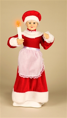 STERLING 24'' A/C ANIMATED MRS. CLAUS HOLDING A CANDLE
